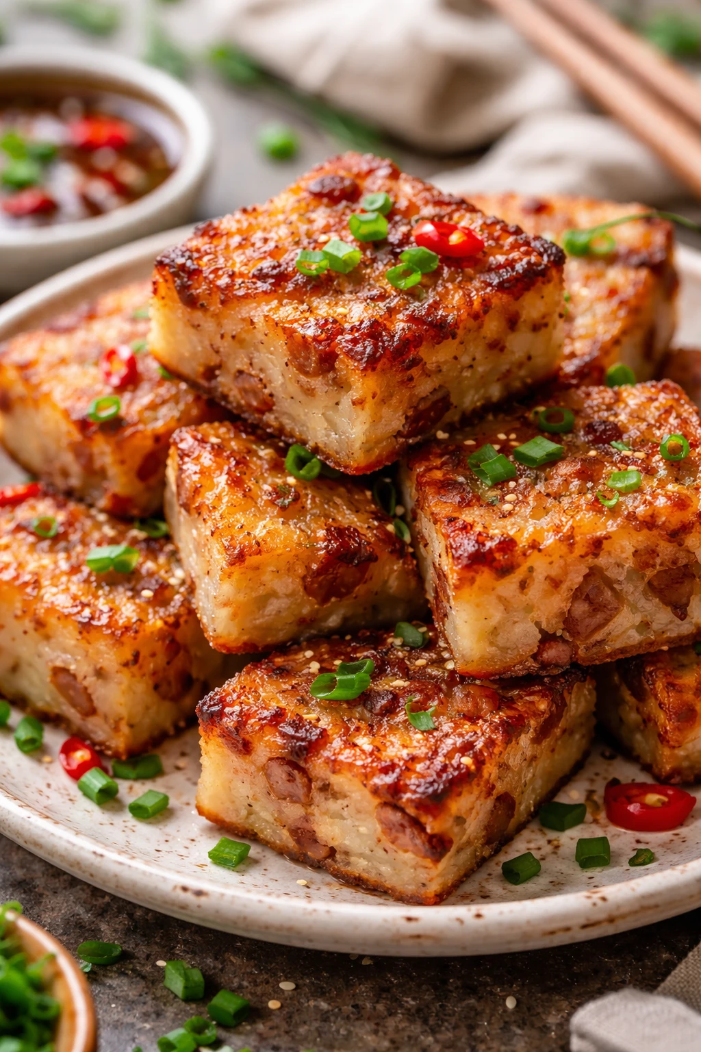 Crispy Radish Cake: Golden, Tender Dim Sum Delight Perfect for Brunch