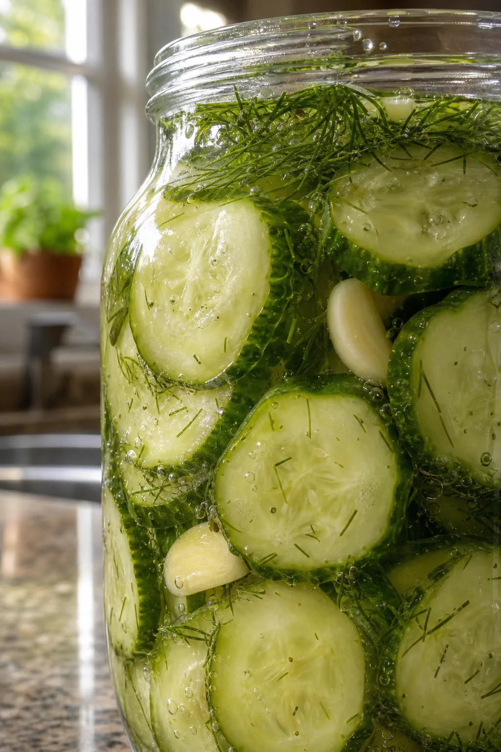 Easy Refrigerator Pickles with Fresh Dill and Garlic for Homemade Crunch