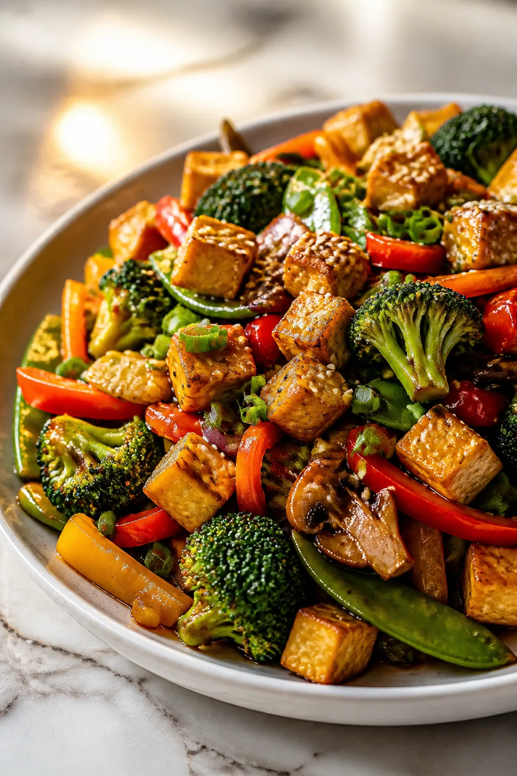 Easy Vegan Stir Fry with Crispy Tofu and Fresh Veggies for Busy Nights