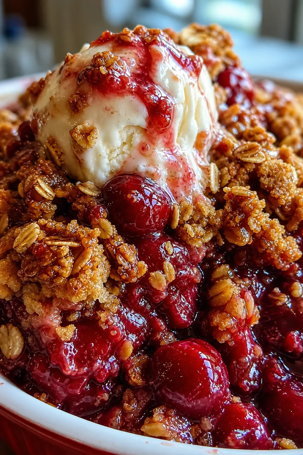 Warm Cherry Crisp with Buttery Oat Topping That Feels Like Home