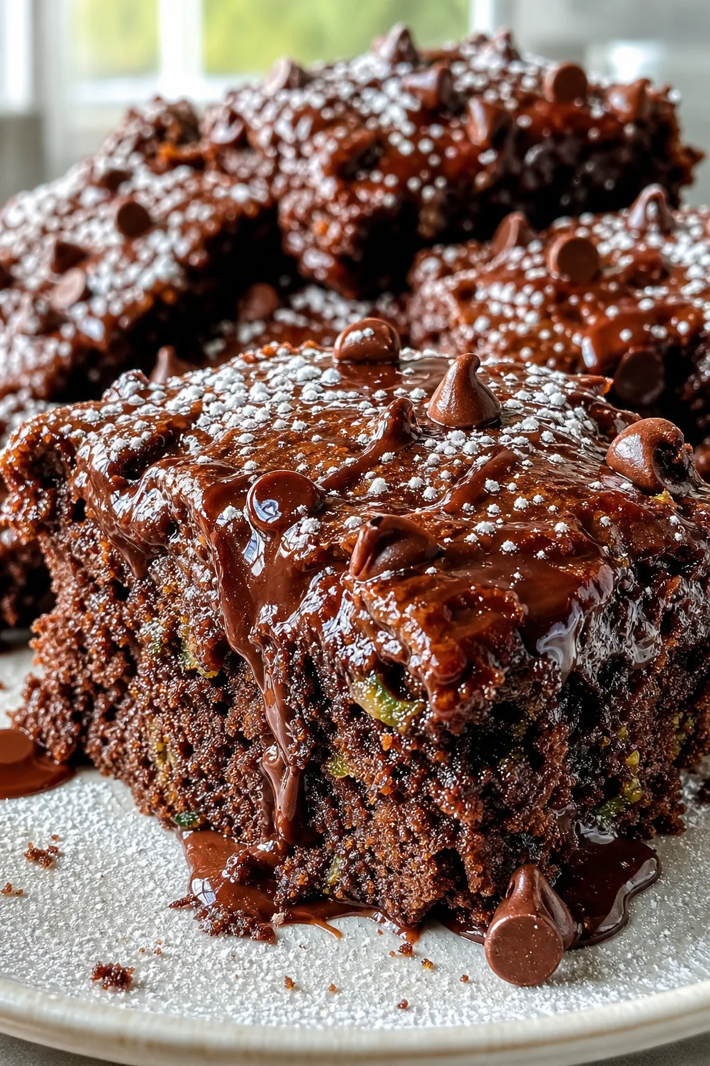 Moist Chocolate Zucchini Cake with Melty Chocolate Chips for Any Occasion